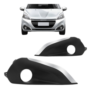 Moldura Milha Peugeot 208 2017 A 2018 Com Furo Friso Cromado