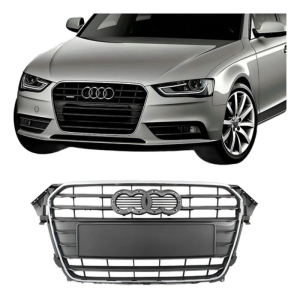 Grade Radiador Audi A4 2013 2014 2015 Preta Moldura Cromada