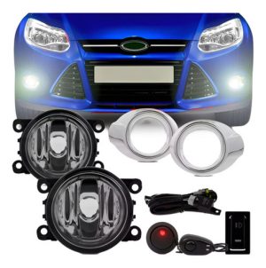 Kit Farol Milha Auxiliar Focus 2014 2015 Com Grade Cromado