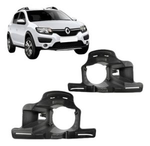 Par Suporte Farol Milha Auxiliar Sandero Stepway 15 16 2017