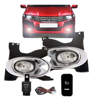 Kit Farol Milha Auxiliar Honda City 2009 2010 11aro Cromado.