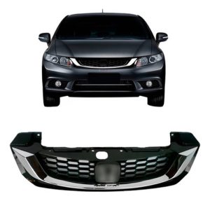 Grade Dianteira Radiador Civic 2015 2016 Preta Com Cromado