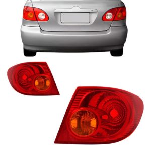 Par Sinaleira Traseira Corolla 2003 A 2007 Vermelha Ambar