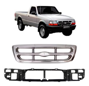 Kit Grade E Painel Frontal Ranger 4x2 1998 A 2004 Cromada