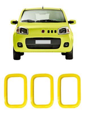 Moldura Grade Frontal Uno Attractive 2011 A 2014 Amarelo
