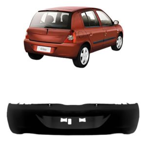 Parachoque Traseiro Clio Hatch 2006 A 2016 Preto Liso