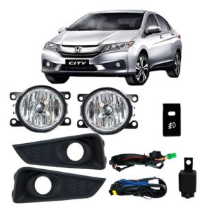 Kit Farol Milha Para Honda City 2014 15 2016 Botão Original