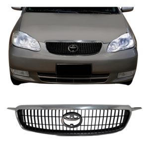 Grade Radiador Toyota Corolla Seg 2003 2004 Preto Moldura Cr