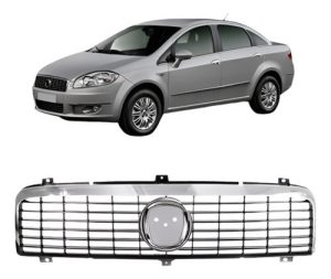 Grade Radiador Cinza Linea 2008 A 2014  Com Friso Cromada