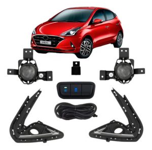 Kit Farol Milha Completo Hb20 C/ Friso Cromado 2020 A 2022