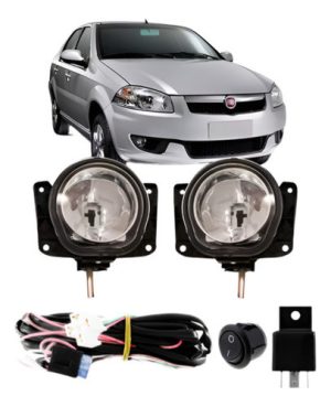 Kit Farol Auxiliar Siena 2012 À 2015 El Com Grade