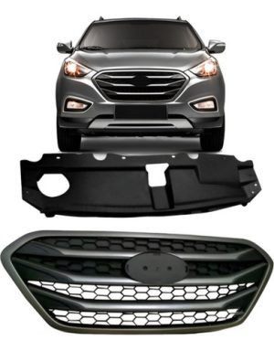 Grade Radiador Ix35 2015 2016 Preto/cinza Com Cobertura Sup