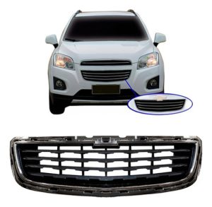 Grade Radiador Tracker 2014 A 2016 Inferior Preto Cromado