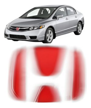 Aplique Para Letra H Vermelho Grade Civic Cromada