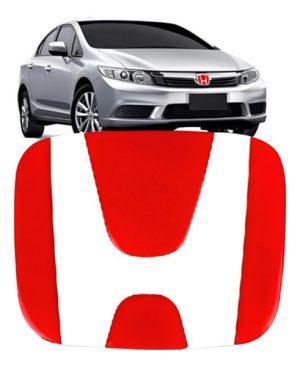 Aplique Emblema Grade Civic 07 A 11  Fit 09 A 14 Vermelho