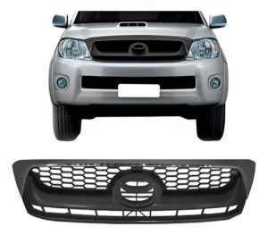 Grade Radiador Hilux Srv 2009 2010 2011 Preto Moldura Cinza