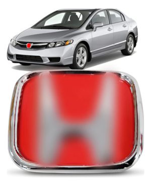 Emblema Grade Radiador Civic 07 A 11  Fit 09 A 14 Vermelho