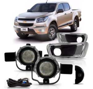 Kit Farol Auxiliar S10 Ls Lt Ltz 2012 À 2016 Moldura Cromad