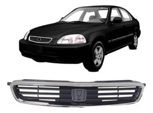 Grade Radiador Civic 1996 1997 1998 Com Moldura Cromada