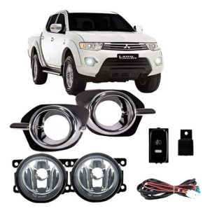 Kit Farol Milha Triton 14 À 2016 Hpe Dakar Moldura Cromada.