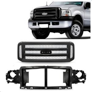 Kit Grade E Painel Frontal Ford F250 2006 A 2012 Cor Preta