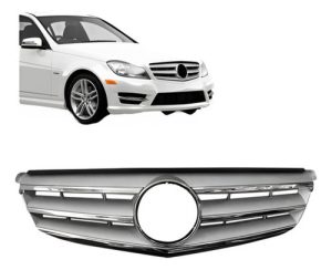 Grade Radiador Mercedes C180 2012 2013 2014 Cromado E Prata