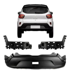 Parachoque Para Renault Kwid 2017 A 2022 Traseiro Com Guias