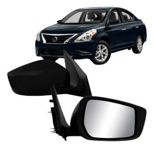 Par Retrovisor Elétrico Versa 2016 A 2019 C/ Capa Preta