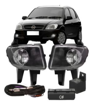 Kit Farol Milha Auxiliar Neblina Celta Prisma 2007 À 2010.