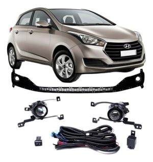 Kit Farol Milha Auxiliar Hb20 2016 À 2017 Hb20s Aro Cromado