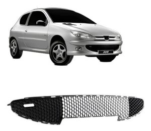 Grade Central Para Peugeot 206 05/10 Preto S/friso Bocão