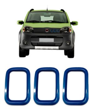 Moldura Grade Frontal Uno Attractive 2011 A 2014 Azul
