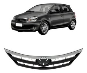 Grade Radiador Etios 2013 14 15 2016 Preta Com Friso Cromado