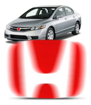 Aplique Emblema Grade Civic 04 A 06 Fit 04 A 08 Vermelho