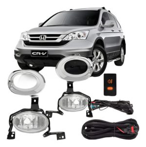Kit Farol Milha Auxiliar Crv 2010 2011 Com Moldura Cromada.