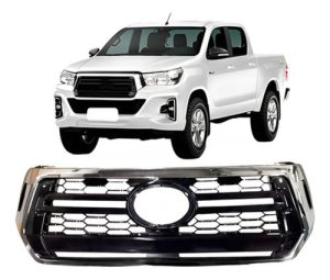 Grade Radiador Hilux Srv 2018 A 2019 Cromada Preto Brilhante