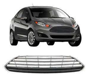 Grade Radiador New Fiesta 2013 A 2015 C/ Friso Cinza Escuro