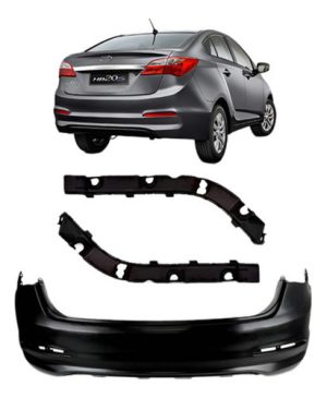 Kit Parachoque Traseiro Hb20 Sedan 2012 A 2019 Com Guias