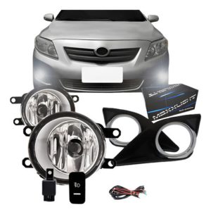 Kit Farol Auxiliar Corolla 2009 À 2011 Com Grade Aro Cromad